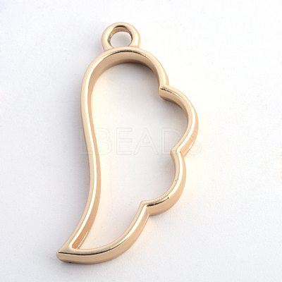 Rack Plating Alloy Wing Open Back Bezel Pendants X-PALLOY-S047-27C-FF-1