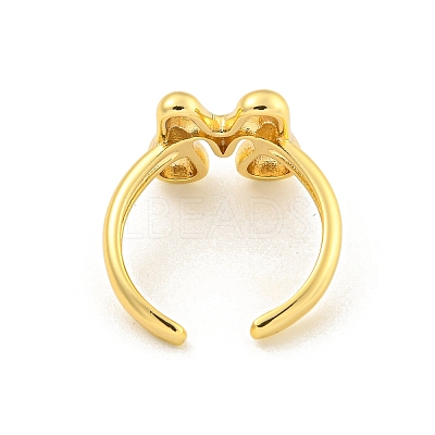 Brass Letter Open Cuff Rings for Women RJEW-G313-01M-G-1