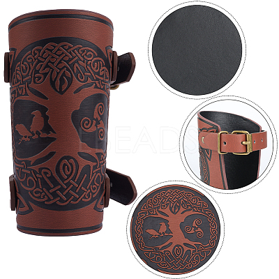 Imitation Leather Tree of Life Cord Bracelet AJEW-WH0342-88B-1