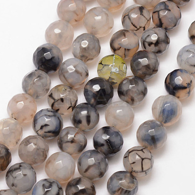 Natural Dragon Veins Agate Bead Strands G-K166-07F-10mm-15-1