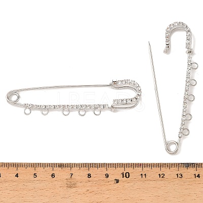 Iron Rhinestone Safety Pins Brooch Findings JEWB-E045-01C-P-1