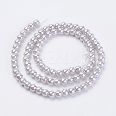 Eco-Friendly Dyed Glass Pearl Beads Strands HY-A008-6mm-RB004-1