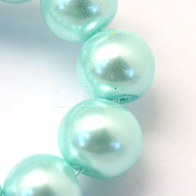 Baking Paint Pearlized Glass Pearl Round Bead Strands HY-Q003-4mm-45-1
