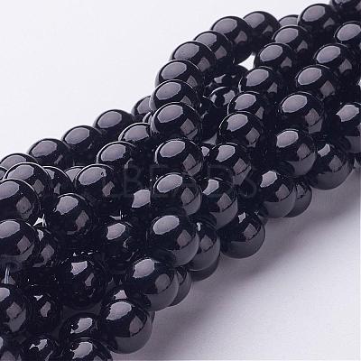 Natural Mashan Jade Round Beads Strands G-D263-8mm-XS32-1