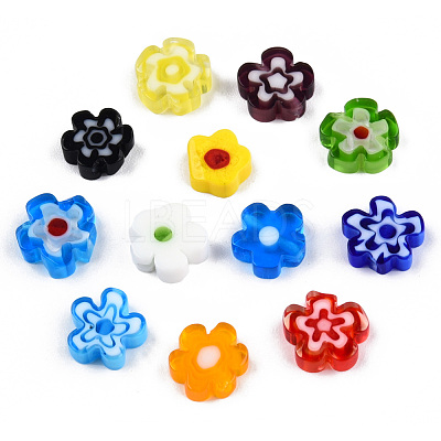 Handmade Millefiori Glass Bead Strands LAMP-N029-017B-08-1