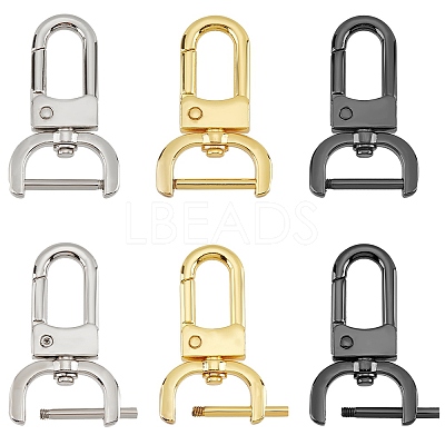 6pcs 3 colors Zinc Alloy Swivel Lobster Claw Clasps FIND-PH0008-62B-1