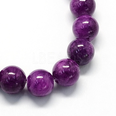 Natural Dyed Yellow Jade Gemstone Bead Strands X-G-R271-8mm-Y11-1