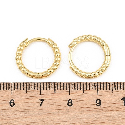 Brass Huggie Hoop Earrings KK-CBA8324-18B-G-1