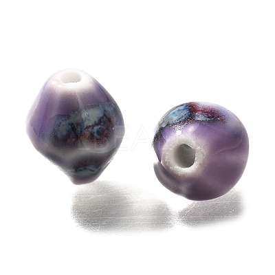 Vintage Style Glazed Ceramic Porcelain Beads PORC-H013-01-24-1