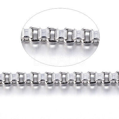 Tarnish Resistant 304 Stainless Steel Venetian Chains Box Chains CHS-P003-15P-1