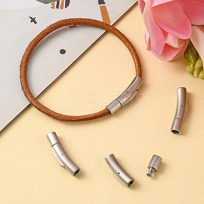 Tarnish Resistant Column 304 Stainless Steel Matte Bayonet Necklace Clasps LS-STAS-I013-4mm-A-1