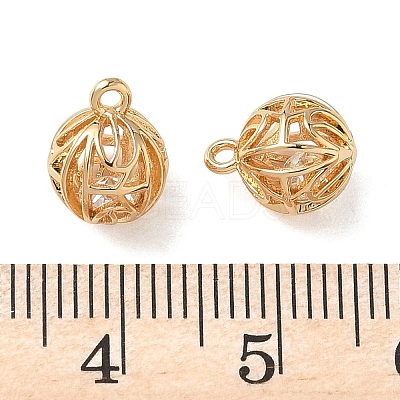 Brass Micro Pave Clear Cubic Zirconia Pendants KK-D261-01G-10-1
