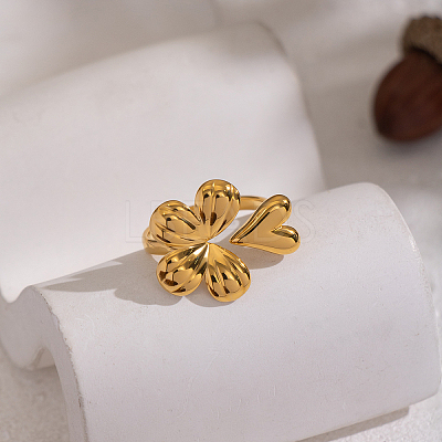 304 Stainless Steel Cuff Open Rings for Women JX0804-1