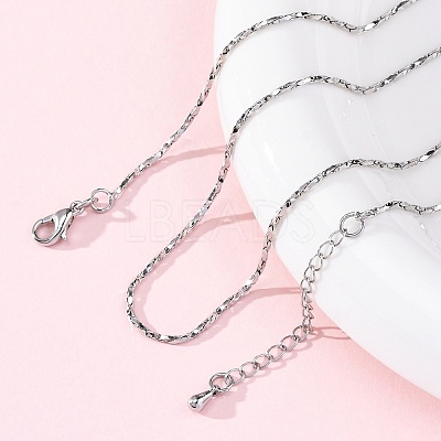 Brass Twisted Boston Link Chains  Necklaces for Women NJEW-D302-60P-1