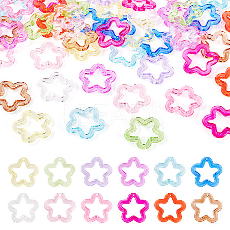 60Pcs 12 Styles Transparent Acrlyic Pendants MACR-TA0002-48-1