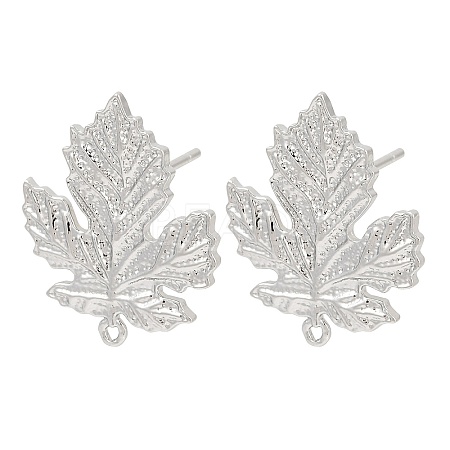 Brass Stud Earring Findings KK-Z099-04P-02-1