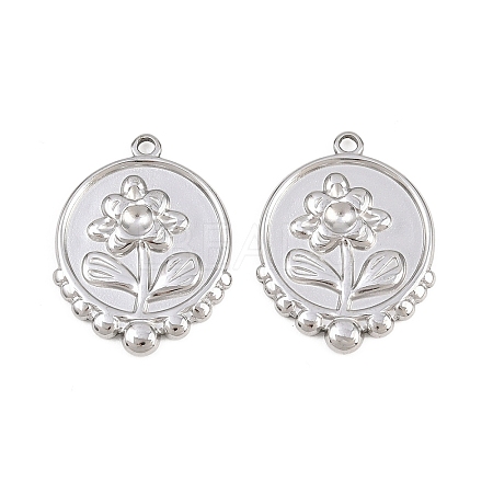 304 Stainless Steel Pendants Cabochon Settings STAS-L317-30P-1