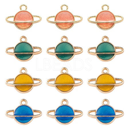 20Pcs 4 Colors Alloy Enamel Pendants ENAM-FS0001-07-1