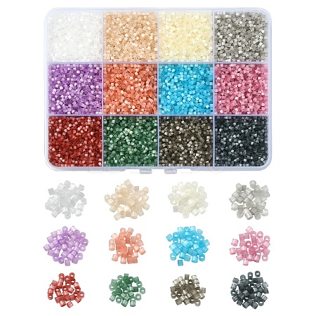 180G 12 Colors Glass Bugle Beads SEED-YW0002-79-1