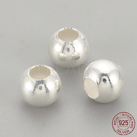 925 Sterling Silver Beads X-STER-S002-12-4mm-1