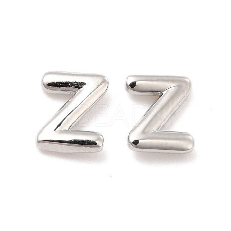 Brass Hollow Out Initial Letter Stud Earrings for Women EJEW-A044-01P-Z-1