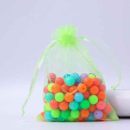 Rectangle Organza Drawstring Bags CON-PW0001-054C-07-1