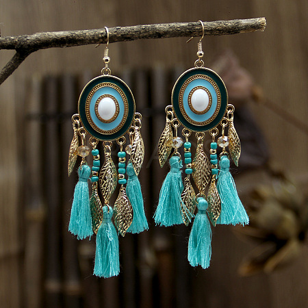 Alloy Oval Chandelier Earrings FS-WGD7741-05-1