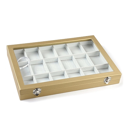 18 Grids Imitation Leather Jewelry Boxs CON-G023-07C-1
