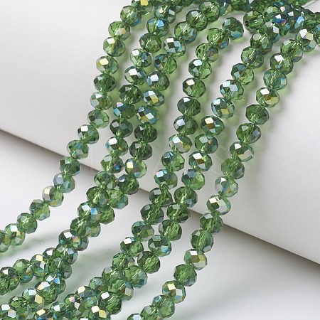 Electroplate Transparent Glass Beads Strands EGLA-A034-T4mm-S10-1