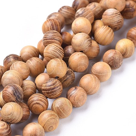 Natural Wood Beads Strands X-WOOD-F008-05-A-1