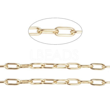 3.28 Feet Ion Plating(IP) 304 Stainless Steel Paperclip Chains X-CHS-F010-01A-G-1
