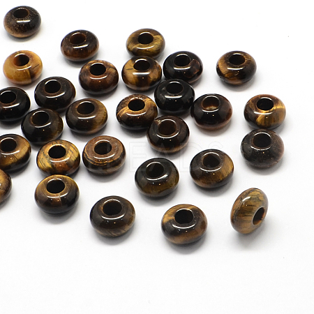Natural Tiger Eye European Large Hole Beads X-G-Q442-01-1