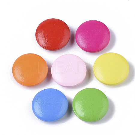 1-Hole Spray Painted Maple Wood Buttons X-BUTT-T006-013-1