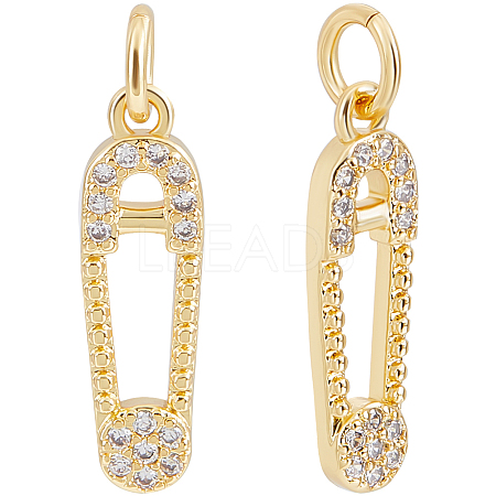 Brass 14Pcs Micro Pave Cubic Zirconia Pendants ZIRC-BBC0001-60-1