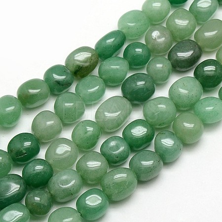 Natural Green Aventurine Nuggets Beads Strands X-G-L154-10-1