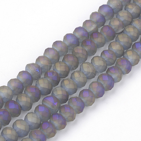 Electroplate Glass Beads Strands X-EGLA-S141-6mm-03C-1