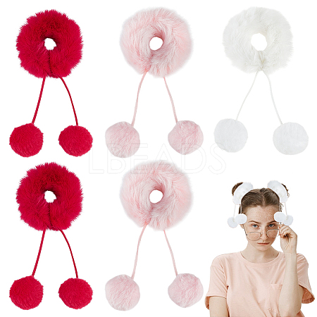Fur Plush Elastic Hair Accessories OHAR-PH0001-35A-1