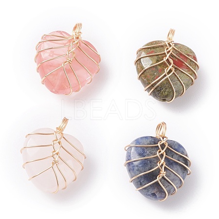 Natural & Synthetic Faceted Gemstone Pendants PALLOY-JF01304-1