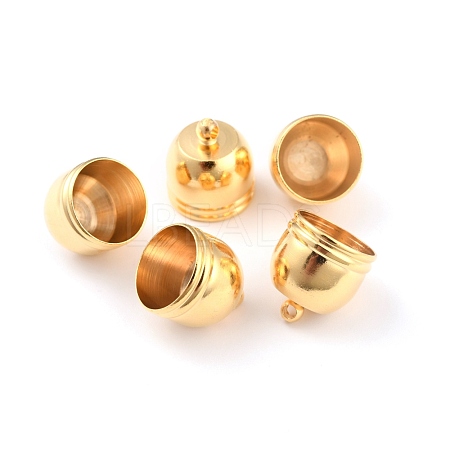 Brass Cord End Cap for Jewelry Making KK-O139-14F-G-1