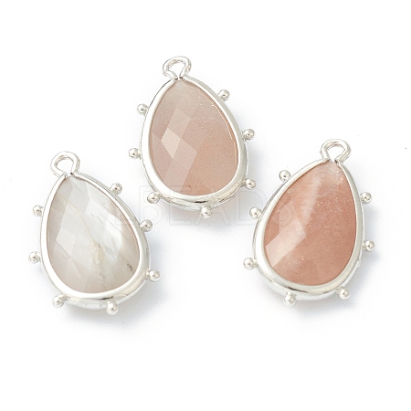 Natural Sunstone Pendants X-G-B009-02P-C-1