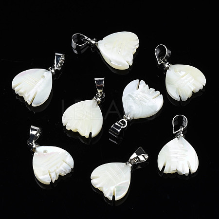 Natural Trochid Shell/Trochus Pendants SSHEL-N027-125-1