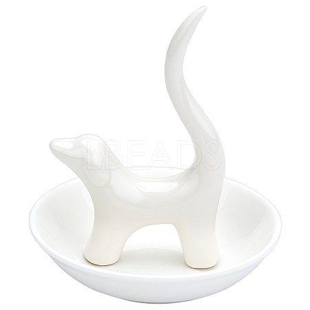 Ceramic Dog Shaped Ring Holders AJEW-WH0282-51-1