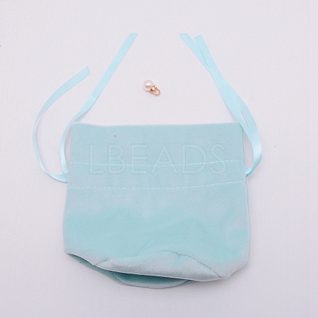 Velvet Jewelry Bags with Drawstring & Plastic Imitation Pearl TP-CJC0001-03E-1