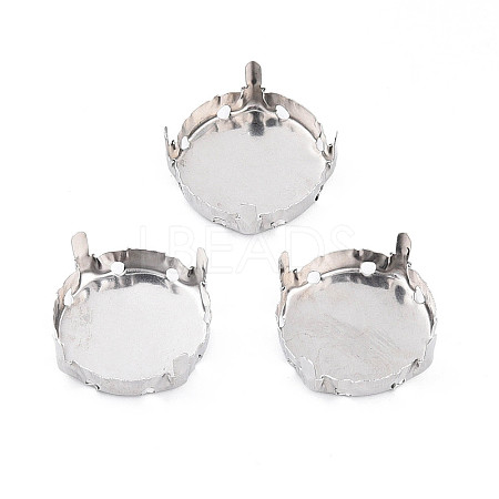 201 Stainless Steel Sew on Prong Settings STAS-T032-01-18mm-P-1