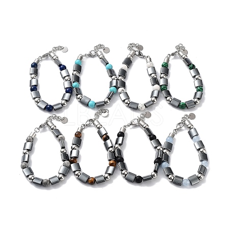 Synthetic Non-magnetic Hematite Beaded Bracelets BJEW-Q334-06-1