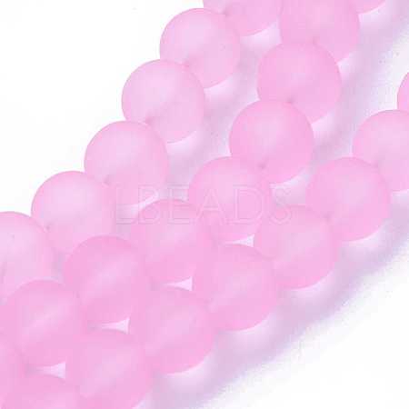 Baking Paint Transparent Glass Bead Strands GLAA-S031-10mm-20-1