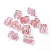 2-Hole Synthetic Cherry Quartz Glass Buttons G-L553-59-1
