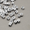 Large Hole Acrylic Letter European Beads SACR-Q103-6mm-01B-1
