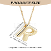 1pc Brass Chain with Alloy Letter Pendants Necklaces NJEW-LP0001-41R-G-2