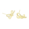 Left and Right Brass Pave Clear Cubic Zirconia Stud Earring Findings LS-KK-F875-02G-2